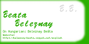 beata beleznay business card